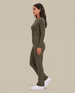 Sculpt Flare Scrub Legging Olive - Scrubloop