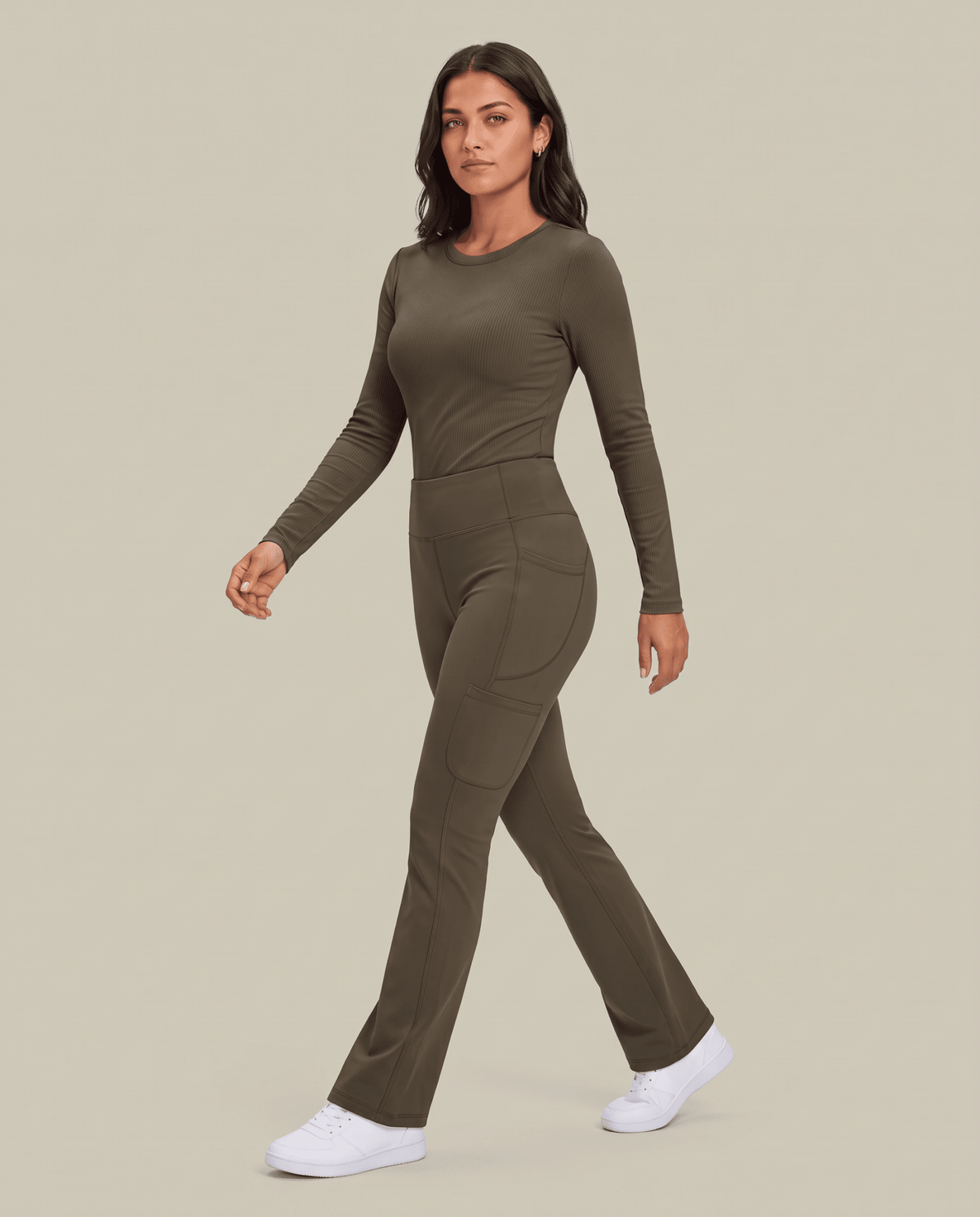Sculpt Flare Scrub Legging Olive – Scrubloop