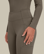Sculpt Flare Scrub Legging Olive - Scrubloop