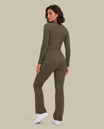 Sculpt Flare Scrub Legging Olive - Scrubloop