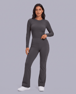 Sculpt Flare Scrub Legging Pewter - Scrubloop