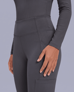 Sculpt Flare Scrub Legging Pewter - Scrubloop