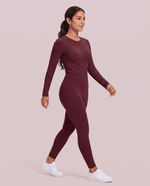 Sculpt Skinny Scrub Legging Burgundy - Scrubloop