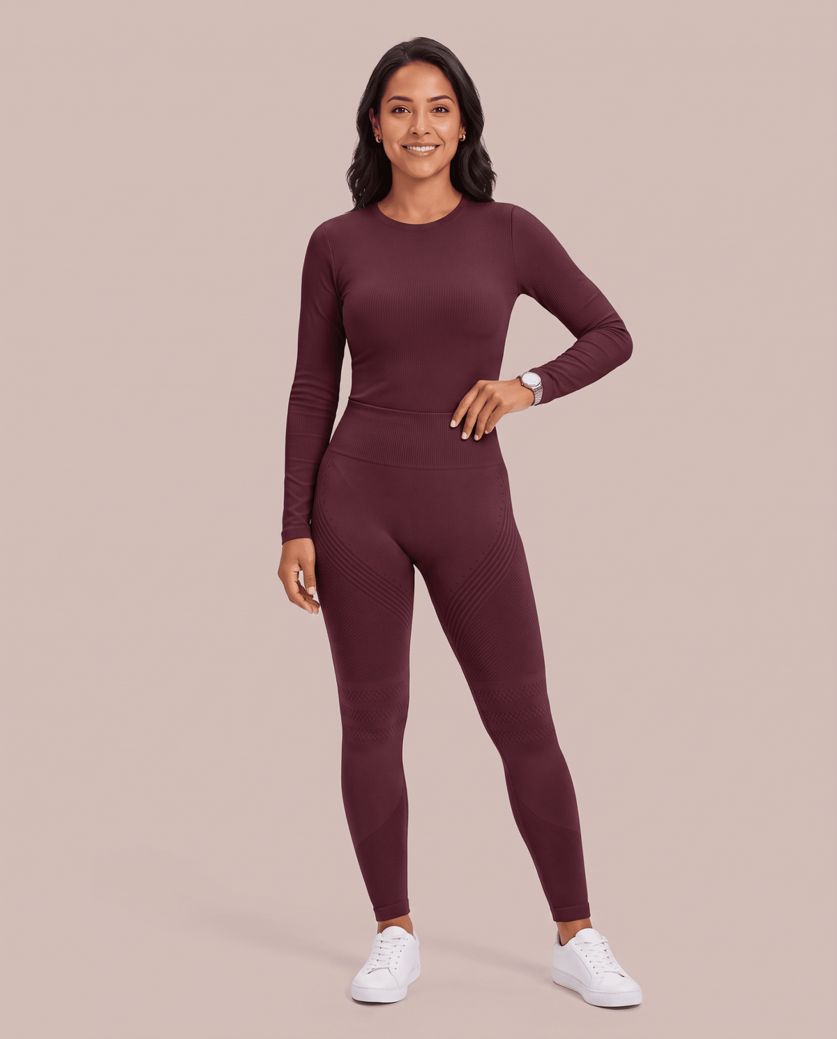 Seamless Sculpt Scrub Legging Burgundy - Scrubloop