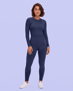 Seamless Sculpt Scrub Legging Navy - Scrubloop