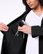 Short Slim Lab Coat Black - Scrubloop