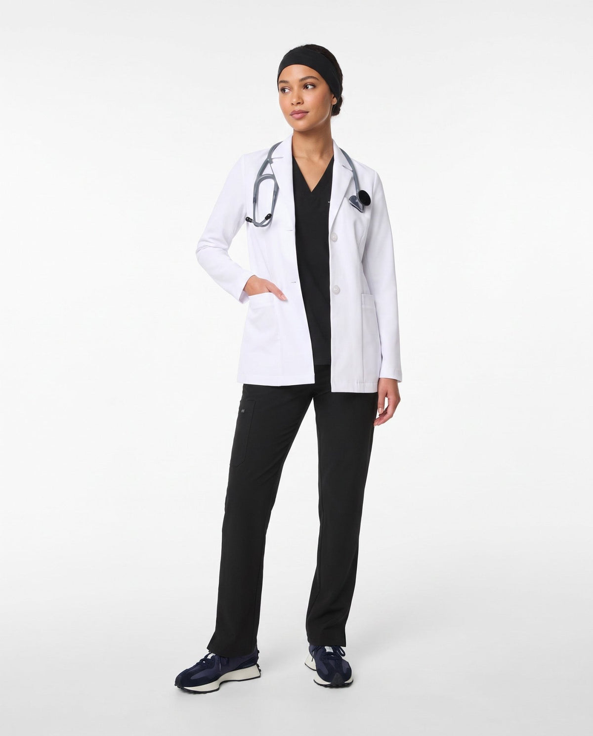 Short Slim Lab Coat White - Scrubloop