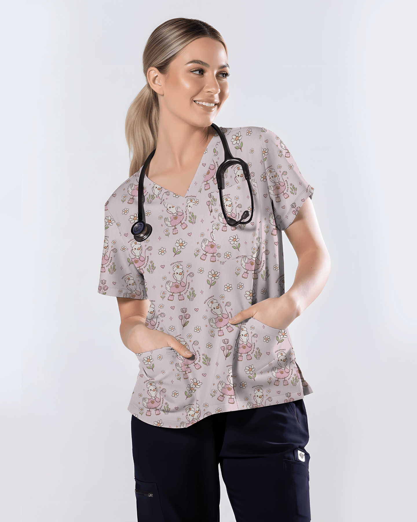 Silly Goose Nurse Life Scrub Top - Scrubloop