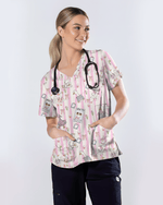 Silly Nurse Goose On The Loose Scrub Top - Scrubloop