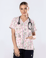 Silly Nurse Goose On The Loose Scrub Top - Scrubloop