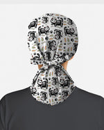 Skeleton Cat Spooky Medical Charm Scrub Cap - Scrubloop