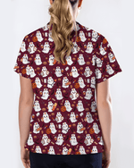 Spooky Cute Ghost Nurse Halloween Scrub Top - Scrubloop
