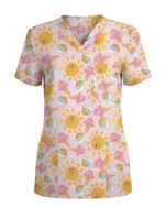 Summer Vibes Tropical Sunshine Mood Women Scrub Top - Scrubloop
