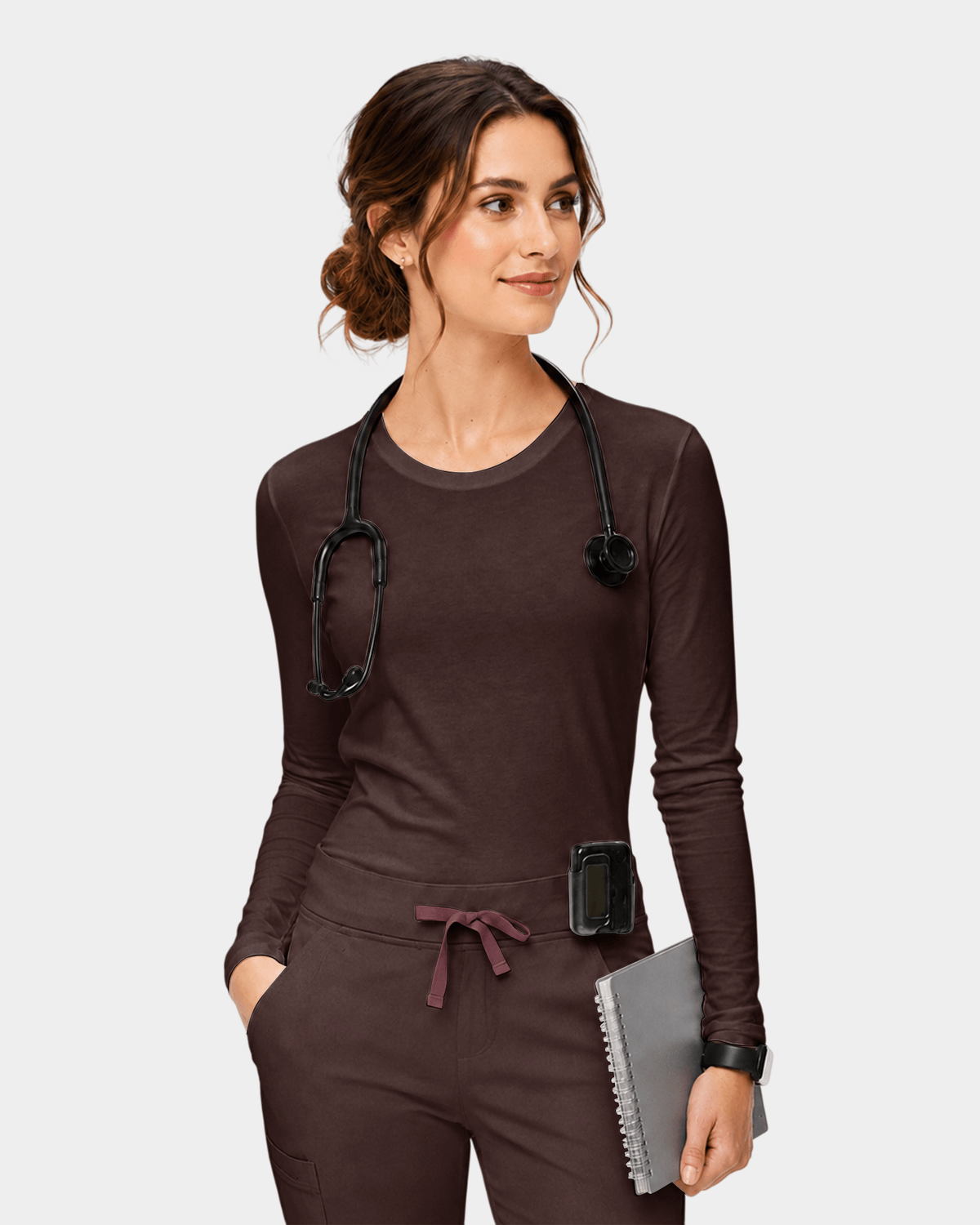 Supersoft Long-Sleeve Underscrub Espresso - Scrubloop