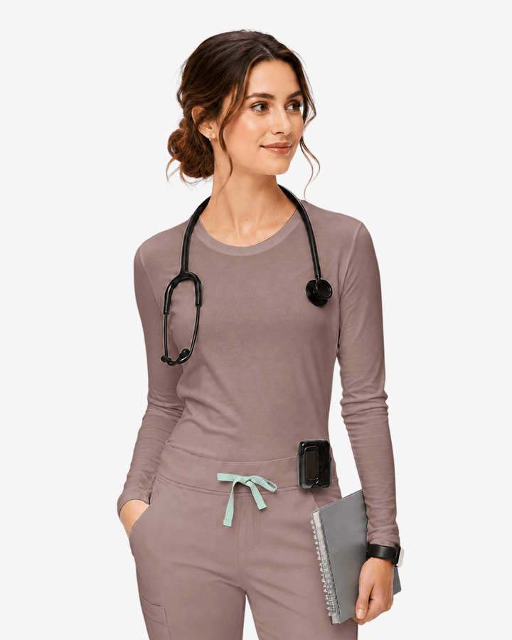Supersoft Long-Sleeve Underscrub Smokey Taupe