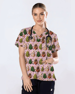 Sweet Christmas Tree Cookie Nurse Scrub Top - Scrubloop