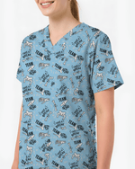 Team Ortho Bone Fracture Funny Nurse Scrub Top - Scrubloop