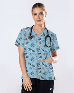 Team Ortho Bone Fracture Funny Nurse Scrub Top - Scrubloop
