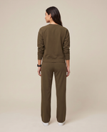 Long-Sleeve Crew-Neck Top Olive