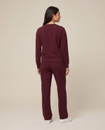Long-Sleeve Crew-Neck Top Burgundy