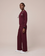 Long-Sleeve Crew-Neck Top Burgundy