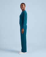 Long-Sleeve Crew-Neck Top Caribbean Blue
