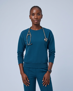 Long-Sleeve Crew-Neck Top Caribbean Blue