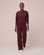 Long-Sleeve Crew-Neck Top Burgundy