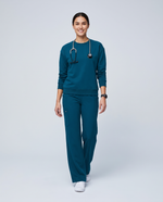 Long-Sleeve Crew-Neck Top Caribbean Blue