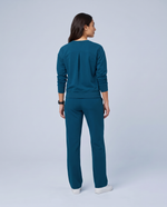 Long-Sleeve Crew-Neck Top Caribbean Blue