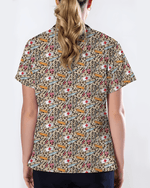 Trendy Leopard Print Nurse Essentials Scrub Top - Scrubloop