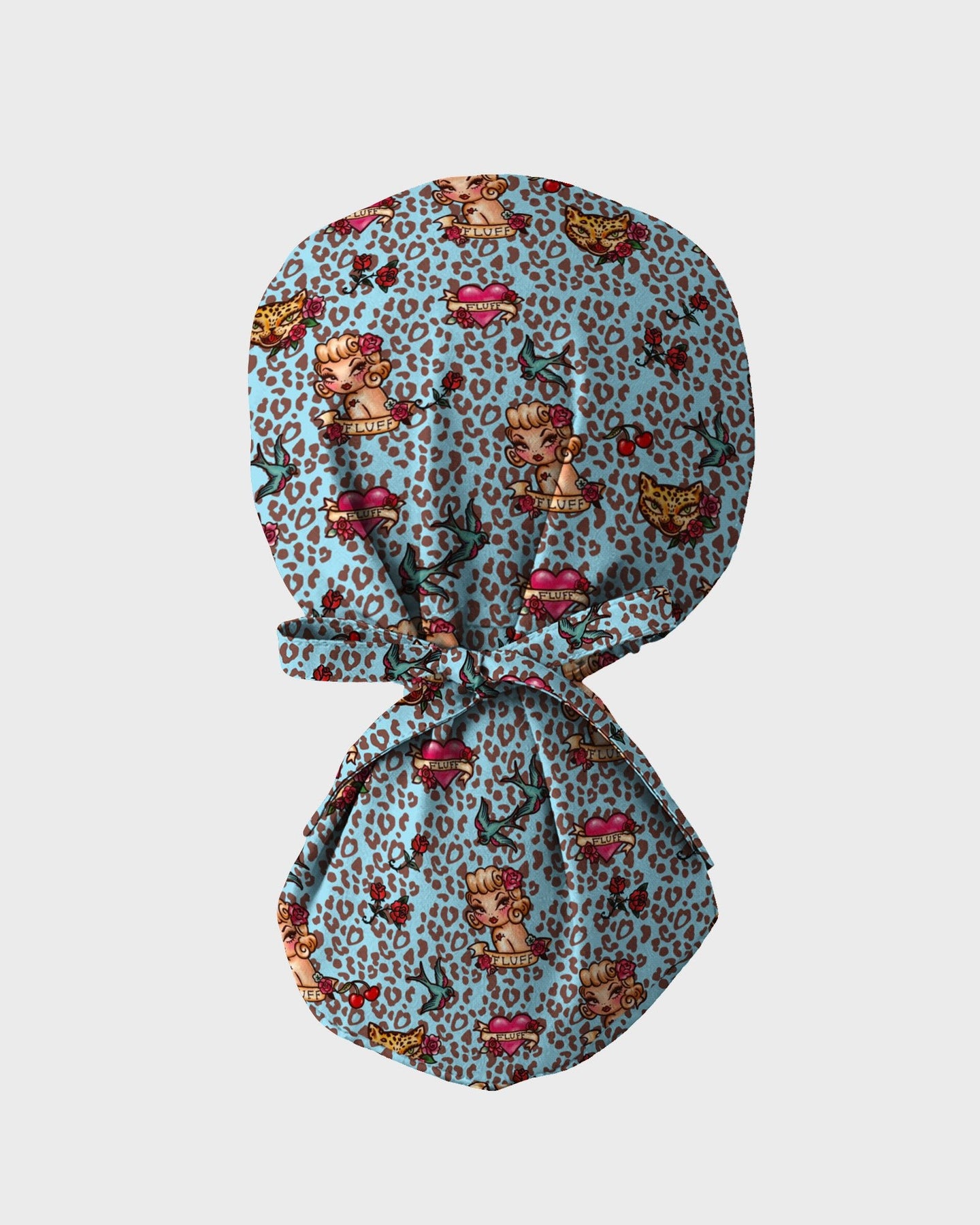 Vintage Tattoo Leopard Scrub Cap - Scrubloop