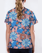 Warm Harvest Floral Women Scrub Top - Scrubloop