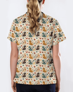 Whimsical Boho Cats Nursing Scrub Top - Scrubloop