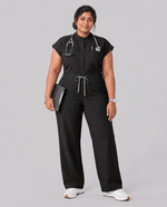 Wide Leg Jumpsuit Black - Scrubloop