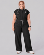 Wide Leg Jumpsuit Black - Scrubloop