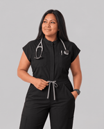 Wide Leg Jumpsuit Black - Scrubloop