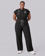 Wide Leg Jumpsuit Black - Scrubloop