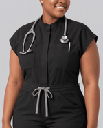 Wide Leg Jumpsuit Black - Scrubloop