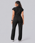 Wide Leg Jumpsuit Black - Scrubloop