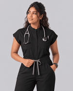 Wide Leg Jumpsuit Black - Scrubloop
