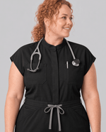 Wide Leg Jumpsuit Black - Scrubloop