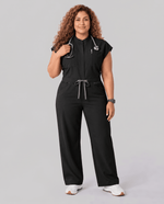 Wide Leg Jumpsuit Black - Scrubloop