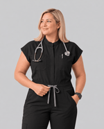 Wide Leg Jumpsuit Black - Scrubloop