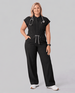Wide Leg Jumpsuit Black - Scrubloop