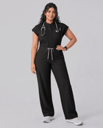 Wide Leg Jumpsuit Black - Scrubloop
