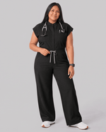 Wide Leg Jumpsuit Black - Scrubloop