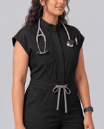 Wide Leg Jumpsuit Black - Scrubloop