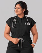 Wide Leg Jumpsuit Black - Scrubloop