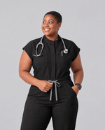 Wide Leg Jumpsuit Black - Scrubloop